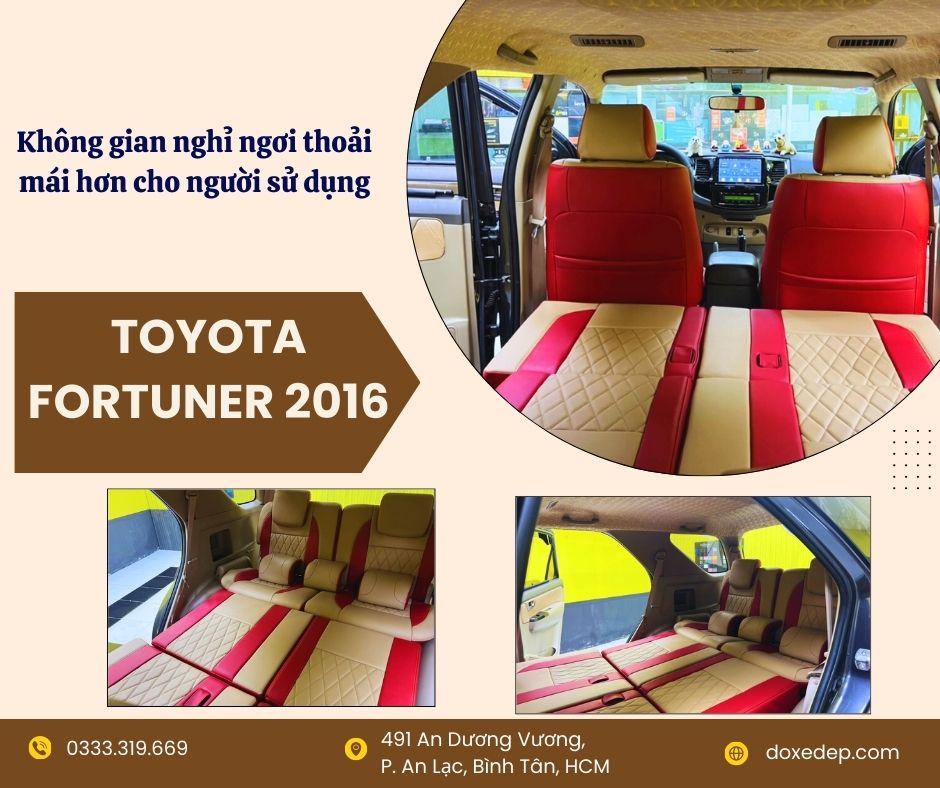 Độ ghế thành giường cho Toyota Fortuner 2016