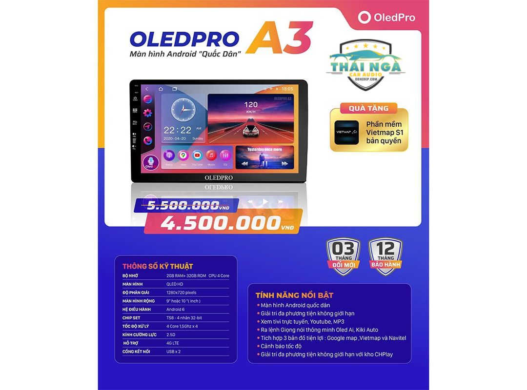 MÀN HÌNH ANDROID OLEDPRO A3